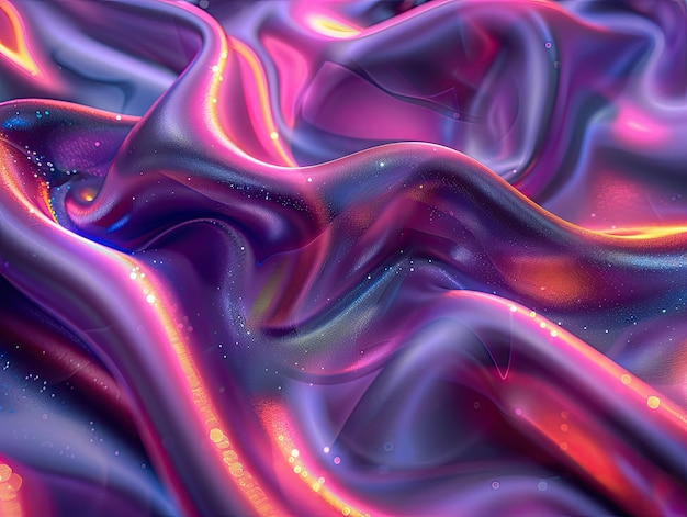Foto textura de seda abstracta con brillo de neón