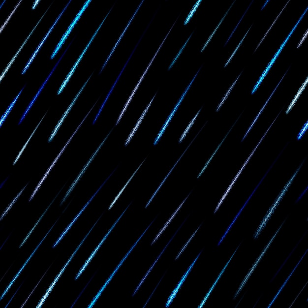 Foto textura sem costura com chuva azul brilhante em um fundo preto fundo de lantejoulas azuis procriar imagem desenhada à mão