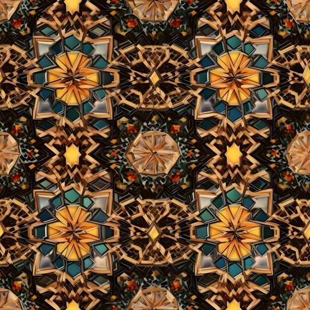 Textura sem costura de ornamento de mosaico árabe imagem gerada por rede neural
