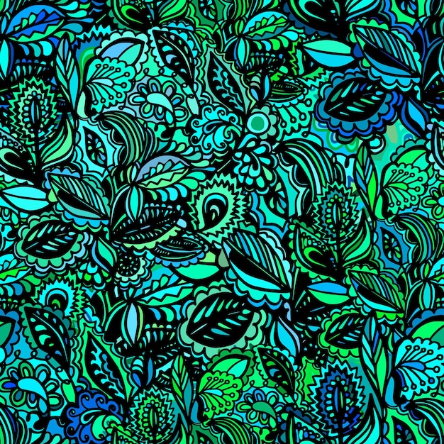 Textura sem costura vetorial com flores abstratas