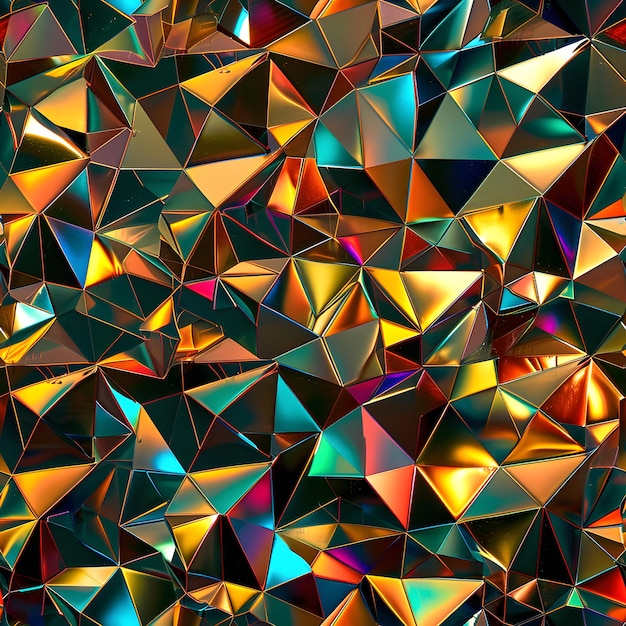 Foto textura sem costuras e fundo fullframe de azulejos triangulares coloridos de mosaico metálico
