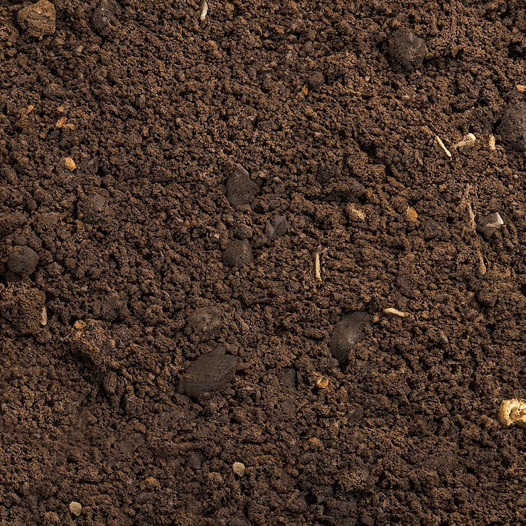 Foto textura de suelo marrón compostable