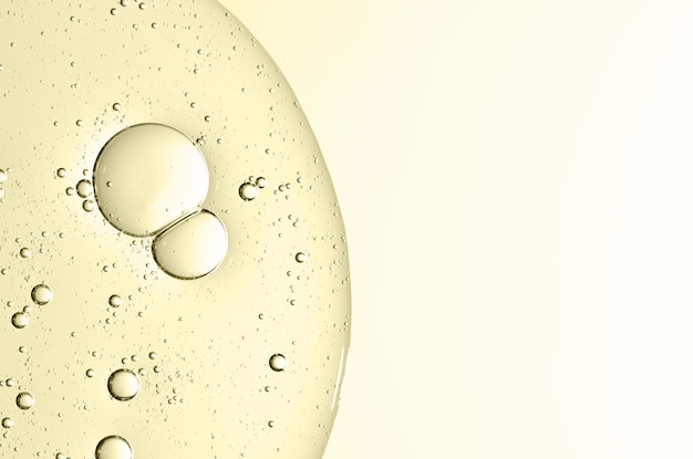 La textura de un suero cosmético con burbujas en primer plano Macrofotografía