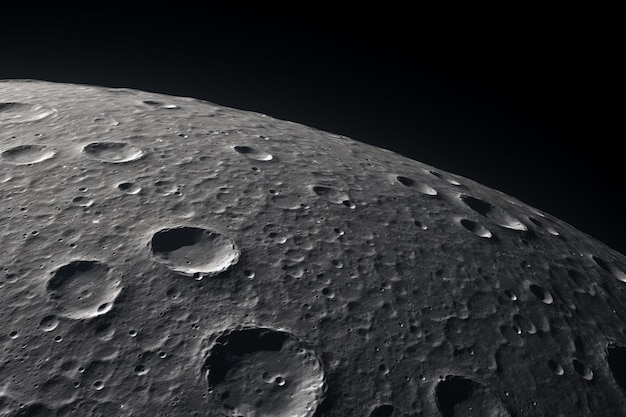 Textura de la superficie de la Luna Texturas de la luna Textura de fondo Textura de primer plano de la Luna Tectura de la luna negra Papel tapiz de la tierra lunar Textura de tierra de la luna AI generativa
