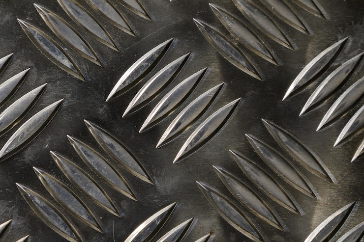 Foto textura de superficie de metal de aluminio estampado