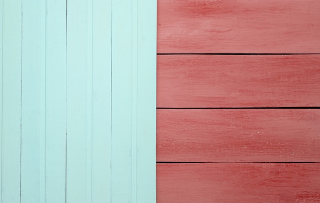 Textura de tablas de madera azules y rojas