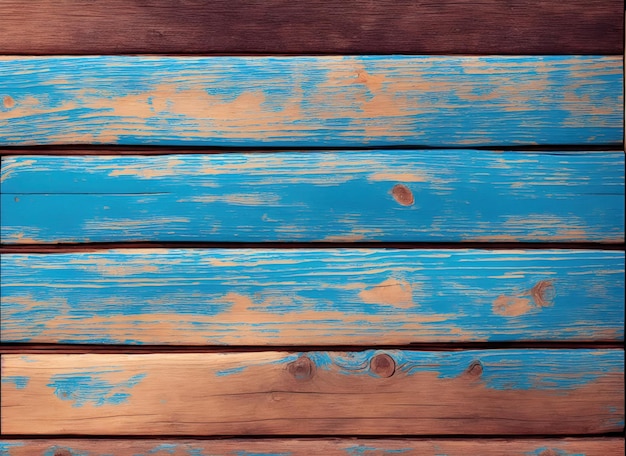 Textura de tablones de madera de fondo de madera azul y bronce