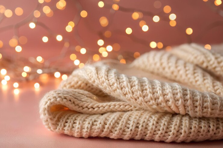 Una textura tejida que imita sutilmente una tela tejida a mano luces bokeh pastel flotan a través de la superficie
