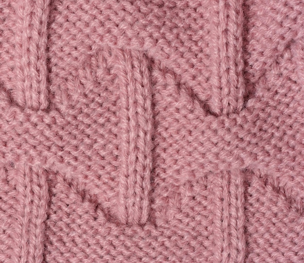 Textura de tejido rosa tejido