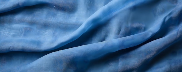 Textura de tela arrugada de fondo azul