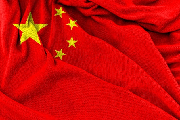 Textura de la tela de la bandera nacional de China