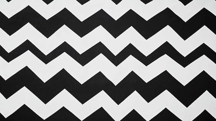 Foto textura de tela de chevrón negro y blanco
