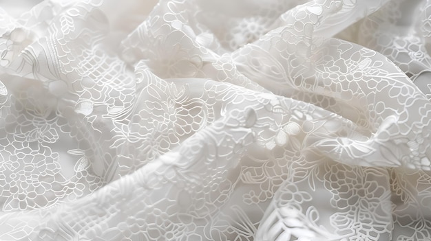 Textura de tela de encaje aislada sobre un fondo blanco