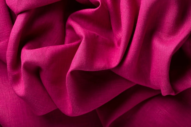 Textura con tela de lino fucsia