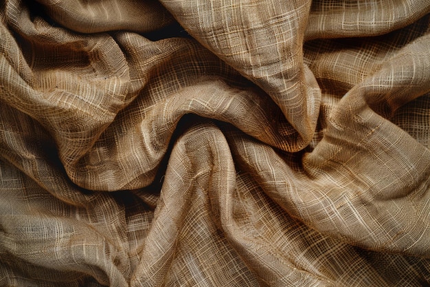 Textura de tela de lino marrón fondo patrón sin costuras de textil natural