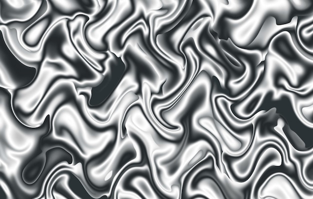 Textura de tela satinada ondulada 3D gris plateado degradado para fondo abstracto