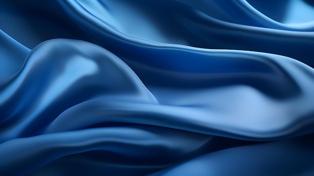 Textura de tela de seda azul con hermosas olas Elegante fondo para un producto de lujo