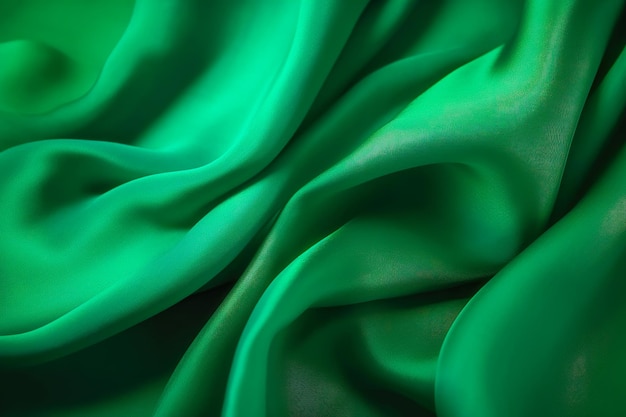 Textura de tela de seda verde Hermoso fondo de tela de seda suave verde esmeralda