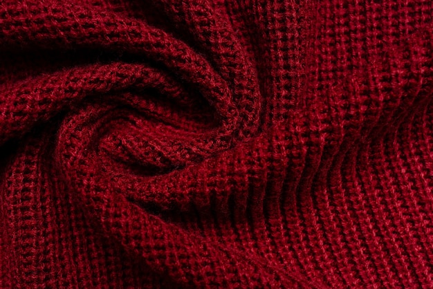 Textura de la tela del suéter rojo