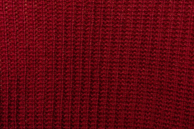 Textura de la tela del suéter rojo