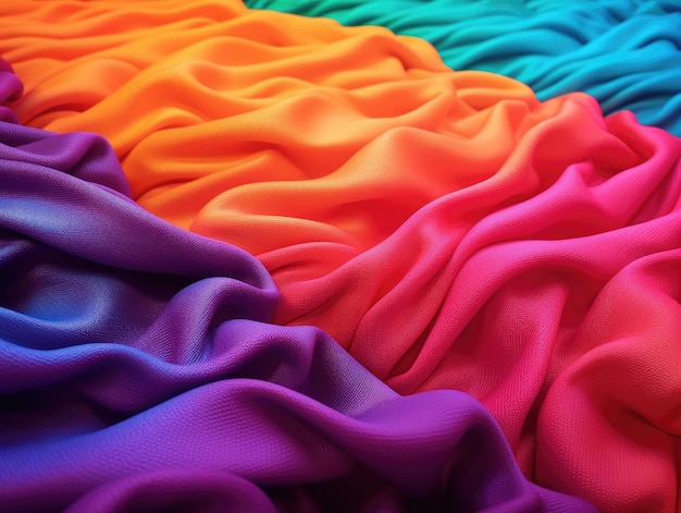 Textura de telas onduladas coloridas para la industria de la moda y la textil