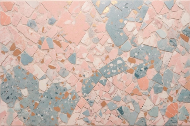 Textura de terrazo pastel Tejidos de mosaico de terrazo Fondo de mármol de terrazo Tejidas de terrazo de textura de IA generativa