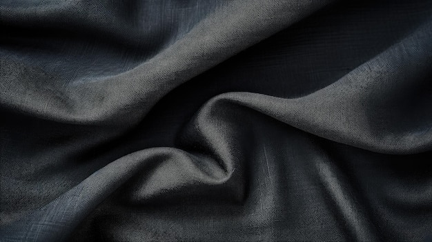 Textura textil de lino de algodón natural de color negro antracita gris oscuro
