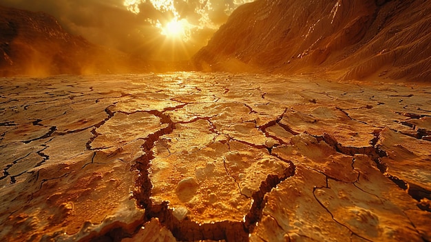 Foto textura de tierra seca agrietada en el desierto