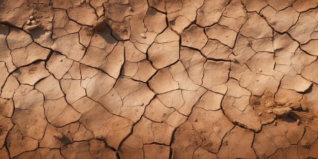 Textura de la tierra seca con arcilla y arena primer plano IA generativa