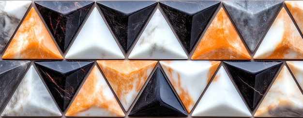 La textura triangular del mármol con colores alternados
