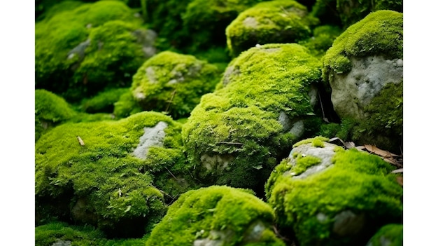 Foto textura uniforme do musgo da vegetação florestal