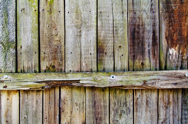 Textura de valla de madera rústica de colores verde y azul