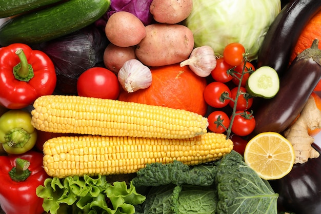 Textura de verduras y frutas en general de cerca