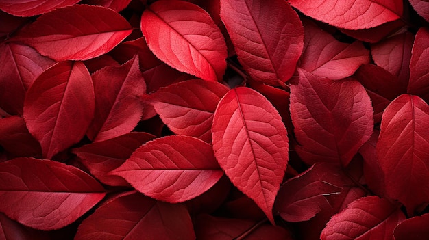 Foto textura vermelha de folhas de outono para fundo