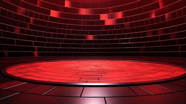 Textura vermelha decorada palco fotorrealista moderno palco de teatro fundo horizontal gerado por ia papel de parede de tela minimalista