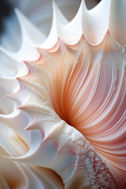 Foto textura vertical extrema de primer plano de fondo abstracto de concha de cono blanco de macro de vida marina