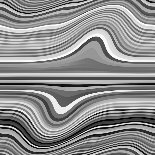 Textura vetorial ondulada monocromática fundo ondulado líquido abstrato listras de movimento de ilusão óptica
