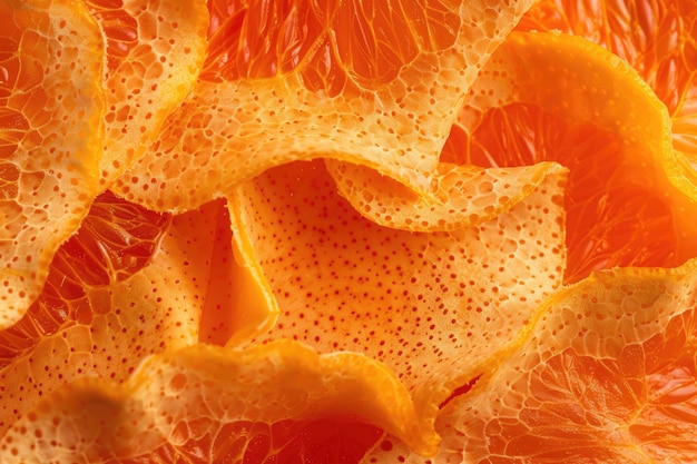 Textura vibrante de casca de citrinos de perto Textura de grão-de-bico ou casca de laranja de fundo