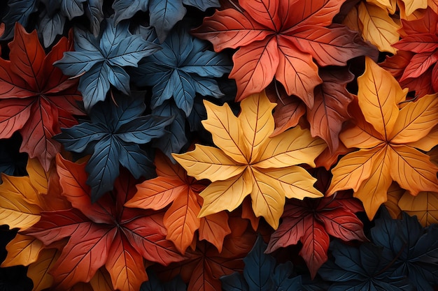 Textura vibrante de folha de bordo de outono