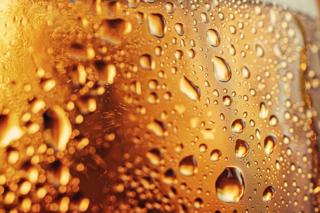 Foto textura de vidrio fresco con rocío de cerveza de cerca