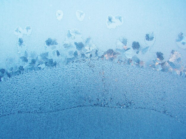 Textura de vidrio de ventana congelada Ventana congelada azul