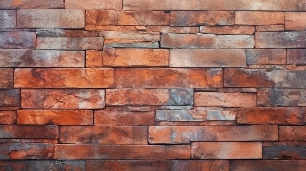 Textura de la vieja pared de ladrillo oscuro naranja macro abstracto de piedra roja de fondo vintage