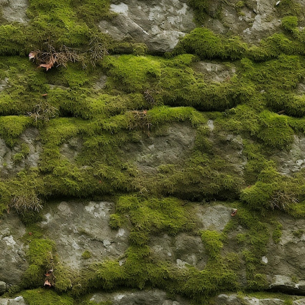 textura vieja pared de piedra con musgo