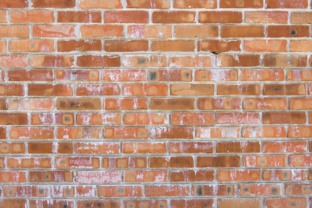 Textura de la vieja superficie de la pared de ladrillo rojo con cemento y costuras de hormigón