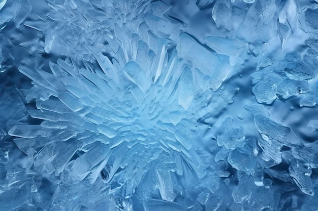 Texturas abstratas de gelo na janela do carro no inverno Vidro fosco e gelo Um conceito de planos de fundo e texturas de aparência texturizada AI Generative