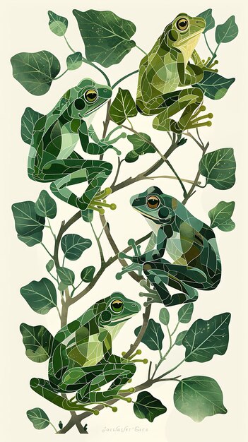 Texturas de collage de la selva y el bosque Una colección digital Arte inspirado en la naturaleza Ilustraciones de vida silvestre