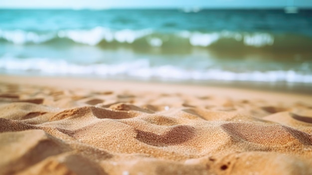 Texturas da costa Um encontro imediato com fundo de areia de praia IA generativa