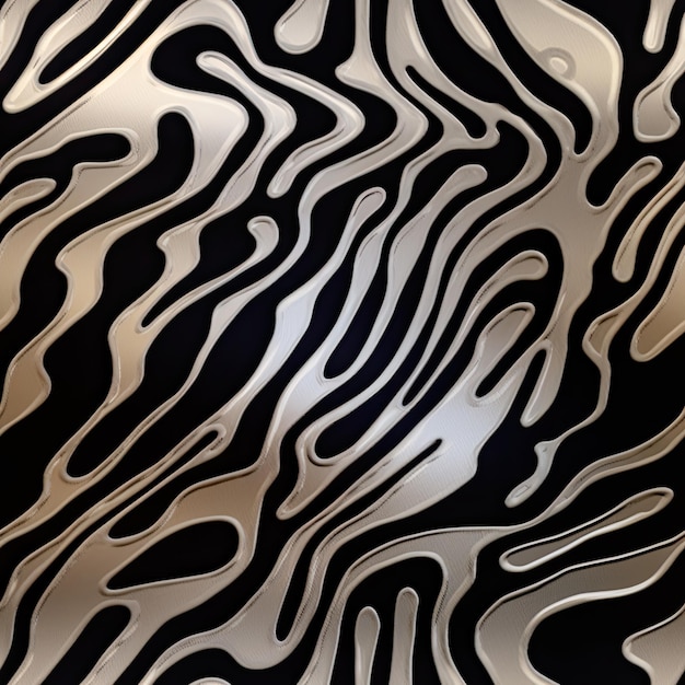 texturas de pele de zebra fluidas metálicas sem costura padrão