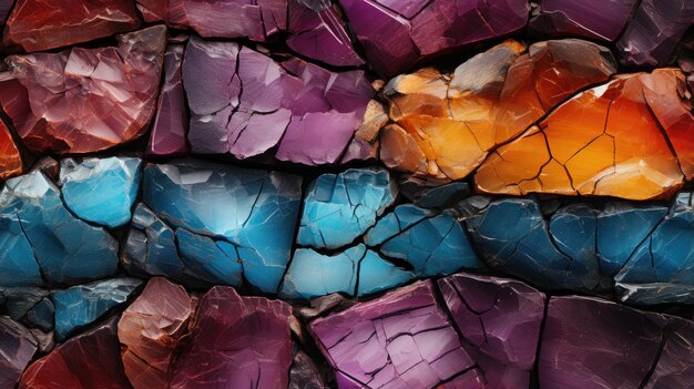 Texturas de un depósito mineral colorido que repite el patrón