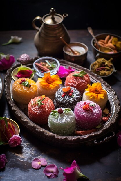 las texturas y detalles de los dulces tradicionales preparados para Gudi Padwa